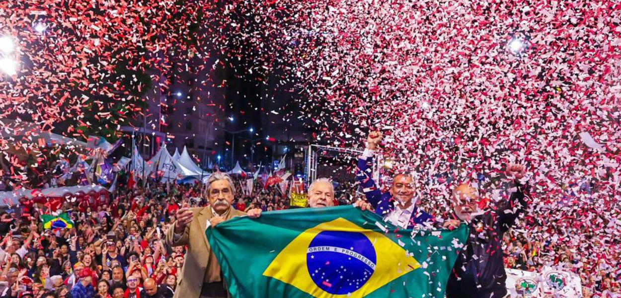 Olivio Dutra, Lula, Edegar Pretto e Pedro Ruas