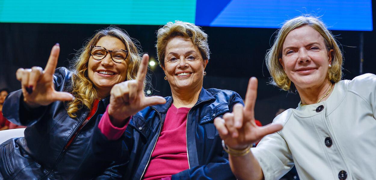 Janja, Dilma Rousseff e Gleisi Hoffmann