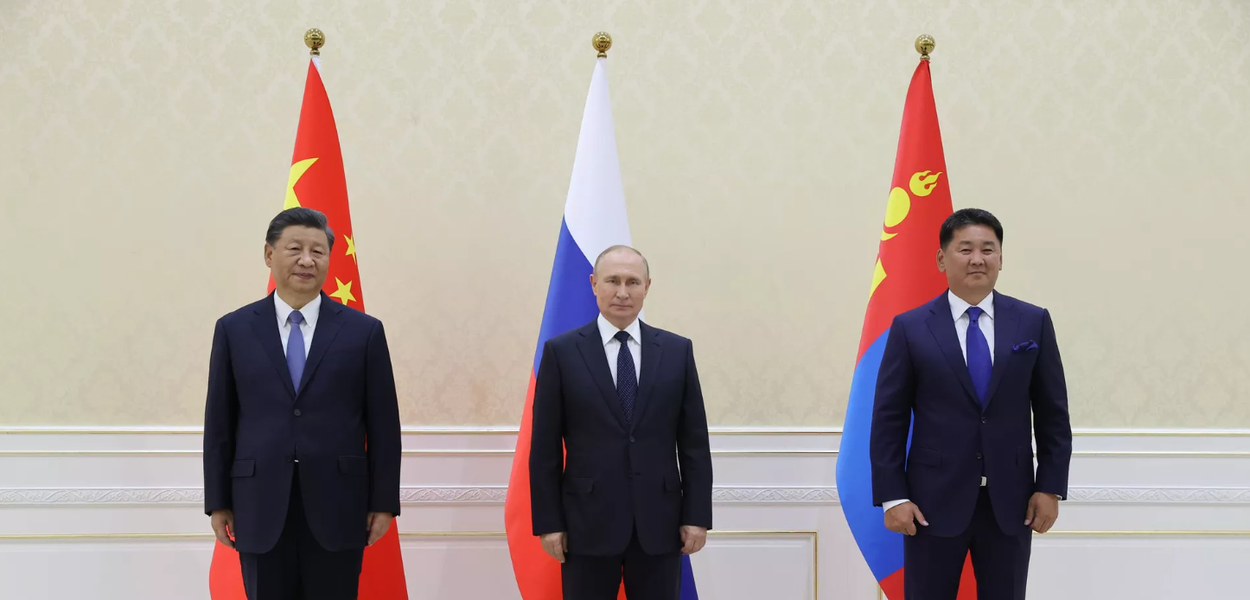 Presidentes da China, da Rússia e da Mongólia