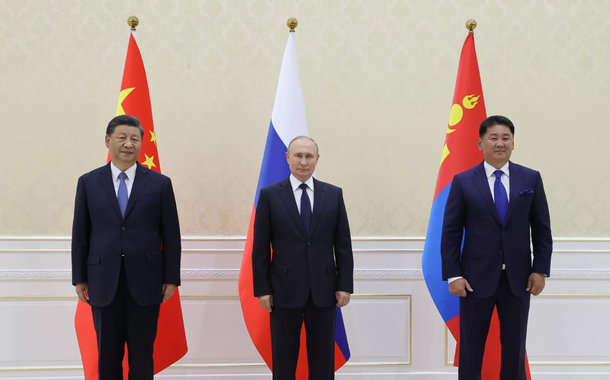 Presidentes da China, da Rússia e da Mongólia