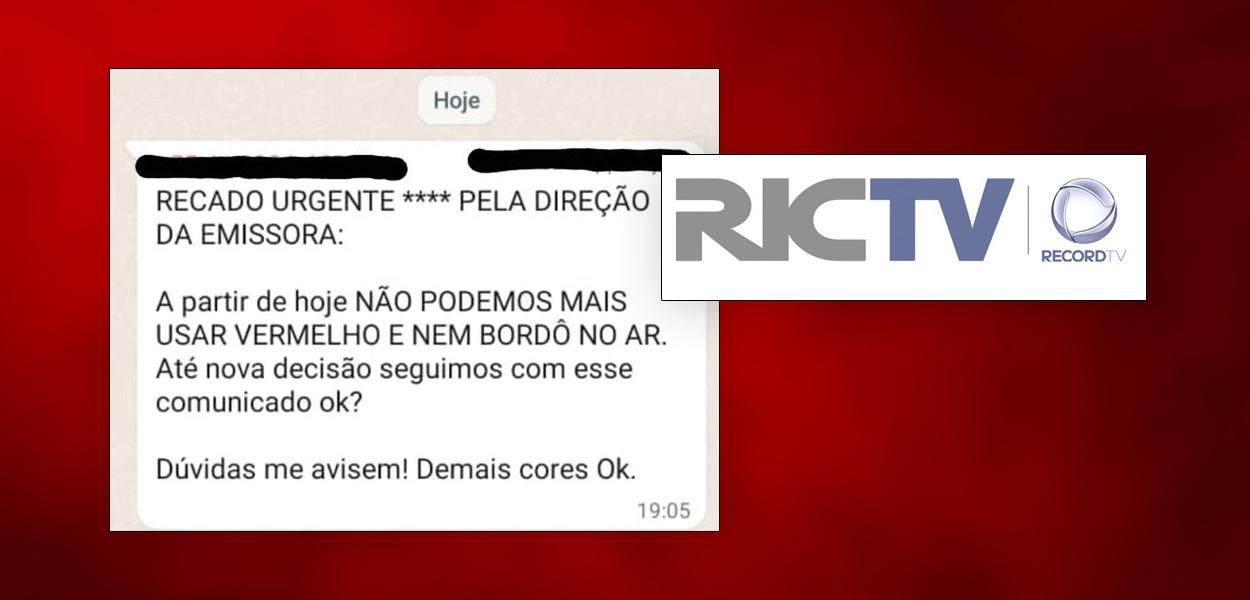 Jornalistas foram proibidos pela direção da RICtv de usar roupas vermelhas ou bordô durante a cobertura da eleição