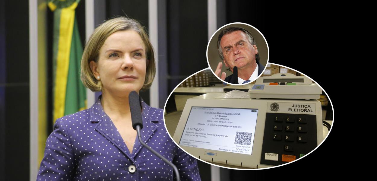 Gleisi Hoffmann, Bolsonaro e urna eletrônica