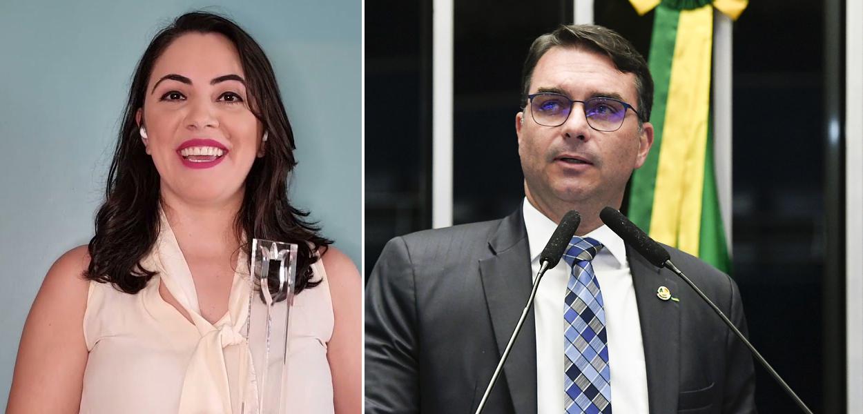 Juliana dal Piva e Flávio Bolsonaro