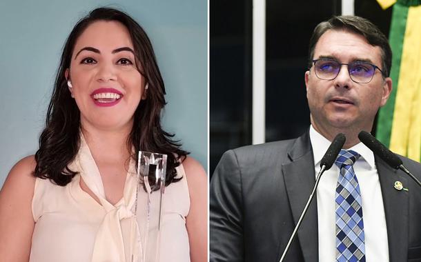 Juliana dal Piva e Flávio Bolsonaro