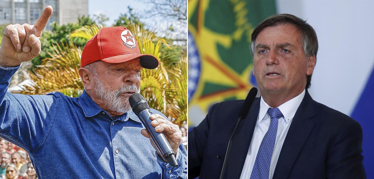 Luzi Inácio Lula da Silva (à esq.) e Jair Bolsonaro