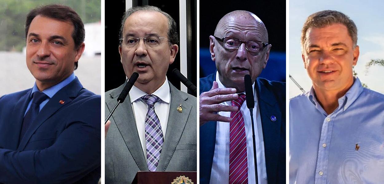 Da esq. para a dir.: Carlos Moisés, Jorginho Melo, Espiridião Amin e Gean Loureiro