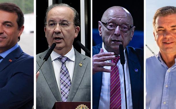 Da esq. para a dir.: Carlos Moisés, Jorginho Melo, Espiridião Amin e Gean Loureiro