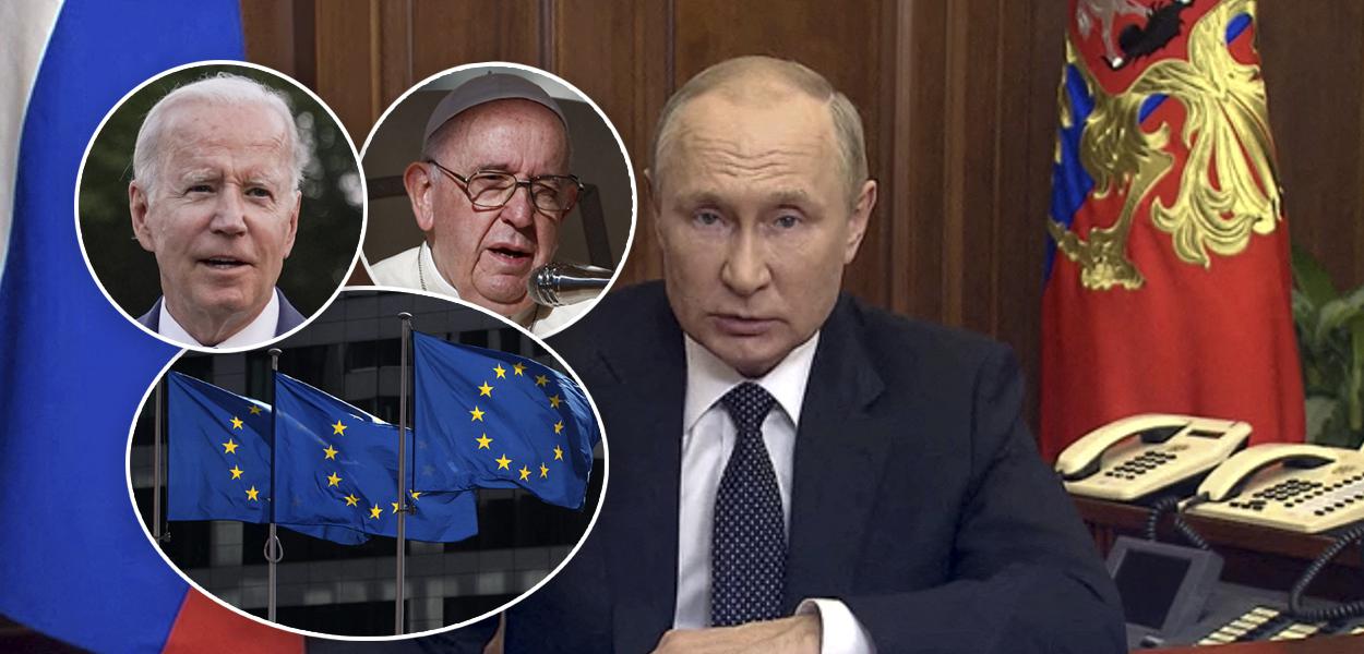 Joe Biden, Papa Francisco e Vladimir Putin