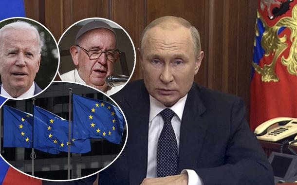 Joe Biden, Papa Francisco e Vladimir Putin