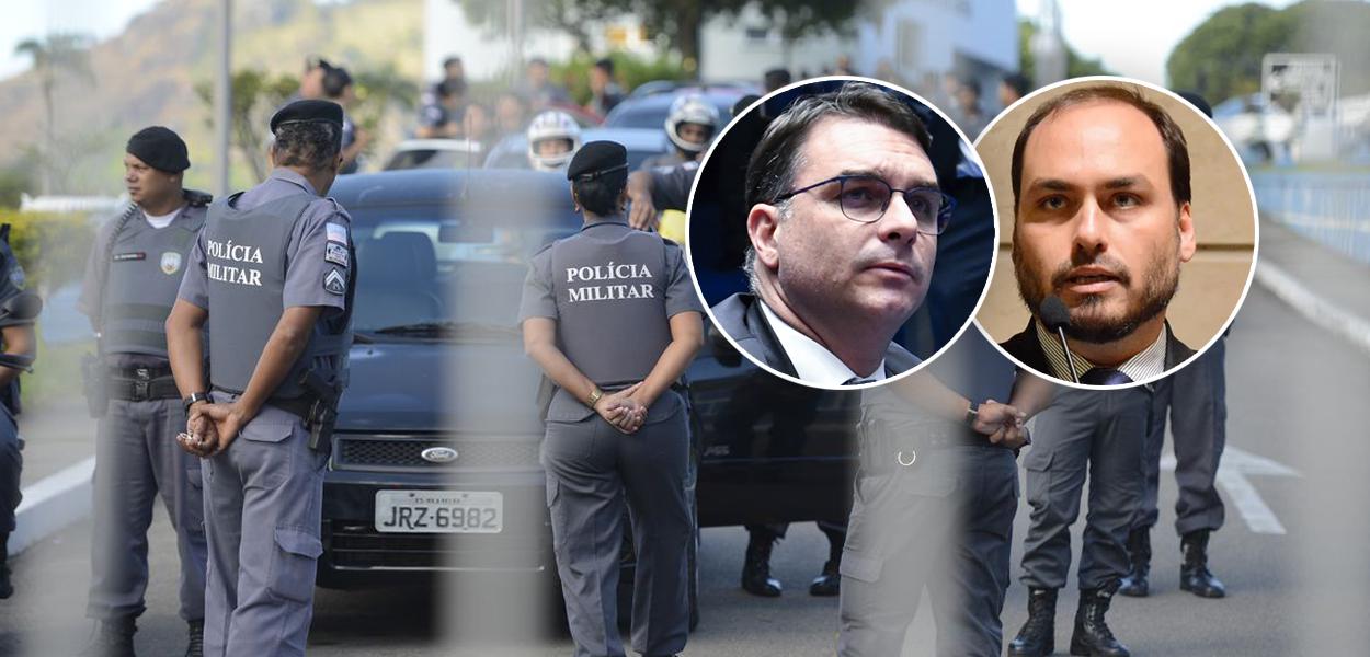 Flávio Bolsonaro e Carlos Bolsonaro