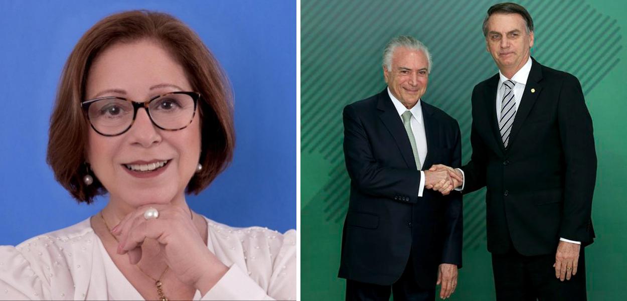 Denise Assis, Michel Temer e Jair Bolsonaro