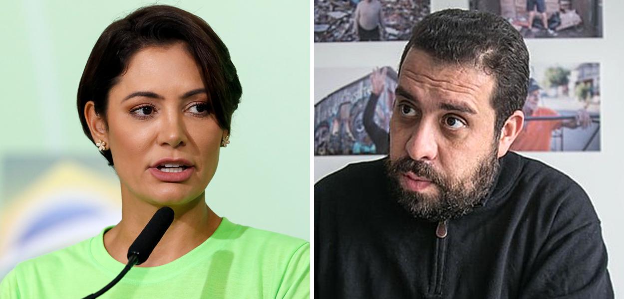 Michelle Bolsonaro e Guilherme Boulos