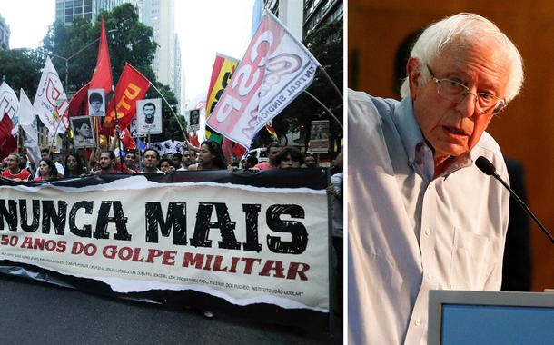 Senador Bernie Sanders (à dir.)