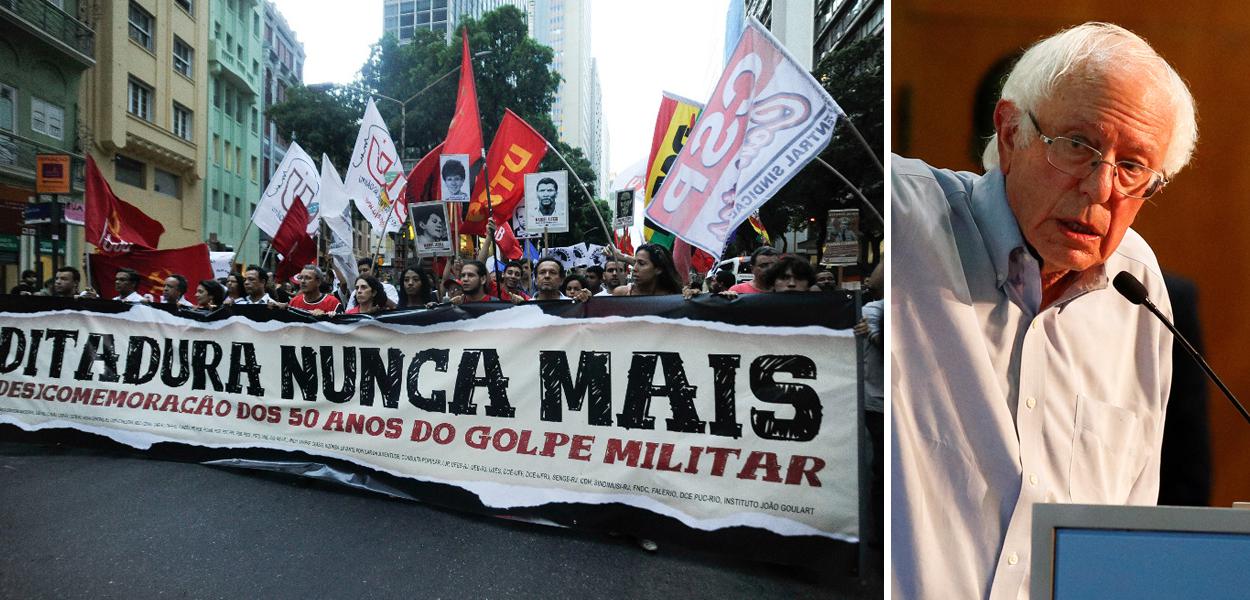 Senador Bernie Sanders (à dir.)