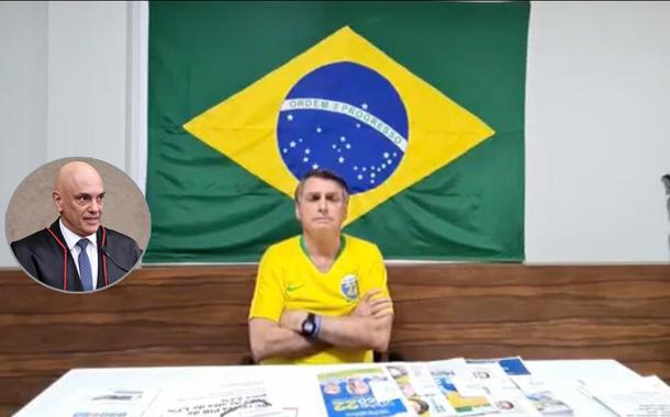 Alexandre de Moraes, presidente do TSE (círculo, na foto), e Jair Bolsonaro