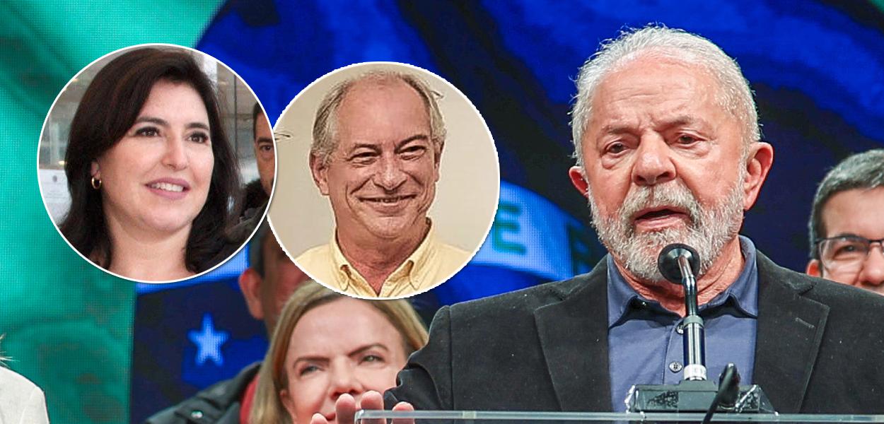 Simone Tebet, Ciro Gomes e Luiz Inácio Lula da Silva