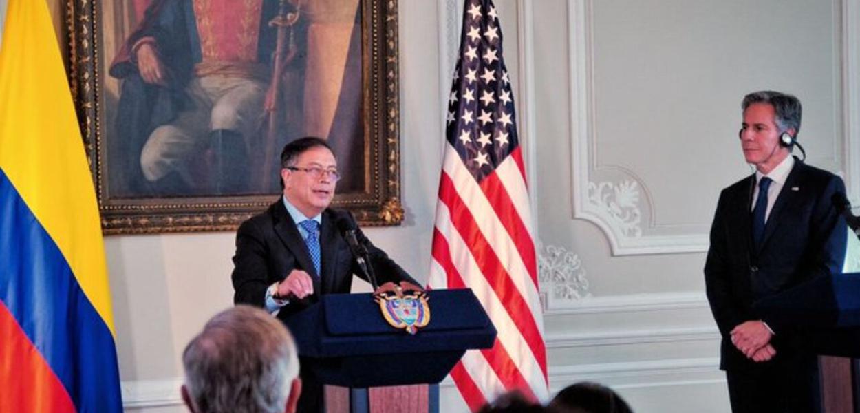 Petro e o secretério de Estado dos EUA, Antony Blinken