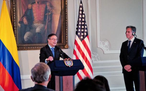 Petro e o secretério de Estado dos EUA, Antony Blinken