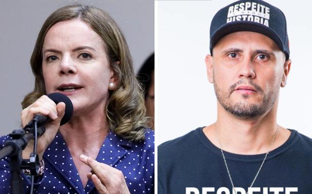 Gleisi Hoffmann e senador eleito Cleitinho Azevedo (PSC-MG)