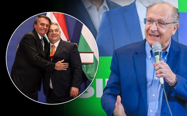 Jair Bolsonaro com Viktor Orban e Geraldo Alckmin