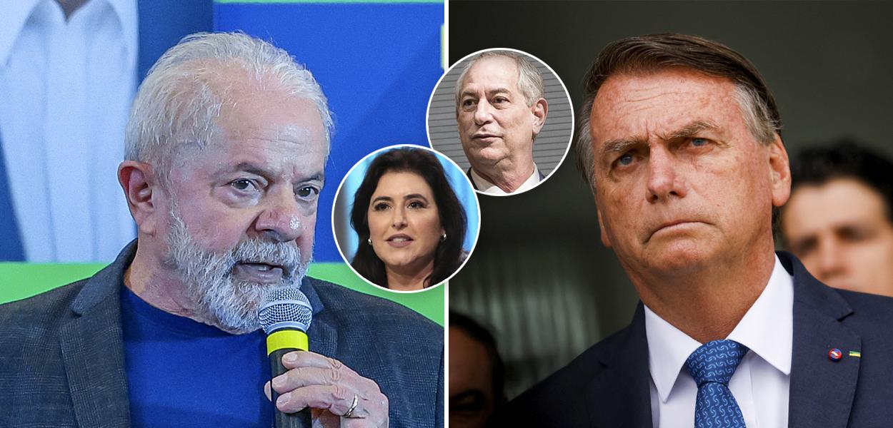 Lula, Simone Tebet, Ciro Gomes e Jair Bolsonaro
