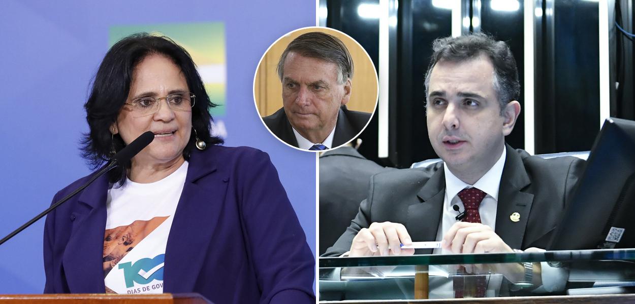 Damares Alves, Jair Bolsonaro e Rodrigo Pacheco