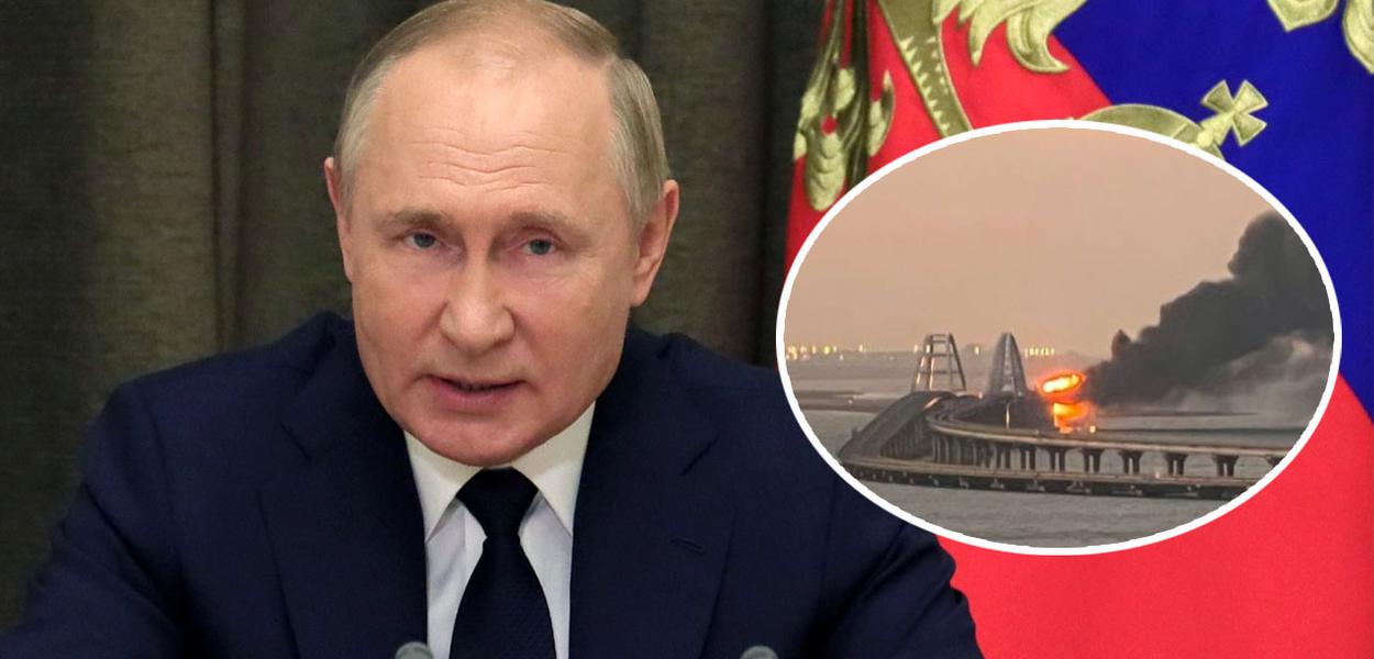 Vladimir Putin e explosão na ponte da Criméia