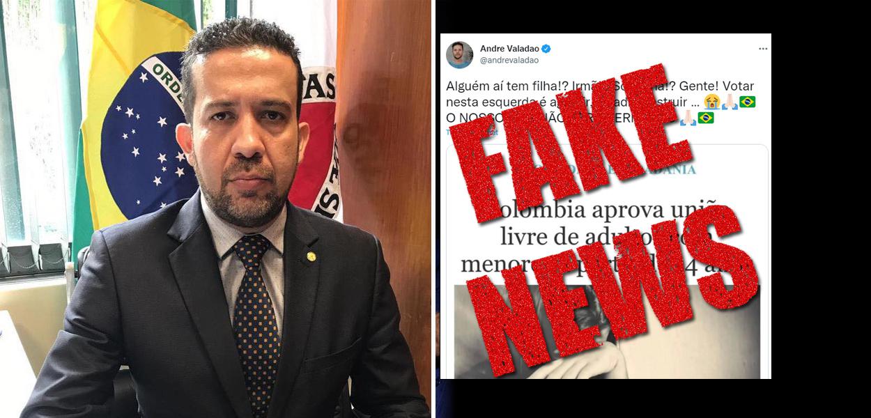 André Janones e post de André Valadão