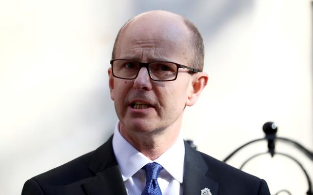 FILE PHOTO: GCHQ Director Jeremy Fleming delivers a speech as he meets with Britain's Queen Elizabeth during her visit at the Watergate House to mark the centenary of the GCHQ (Government Communications Head Quarters) in London, Britain, February 14, 2019. REUTERS/Hannah McKay/Pool