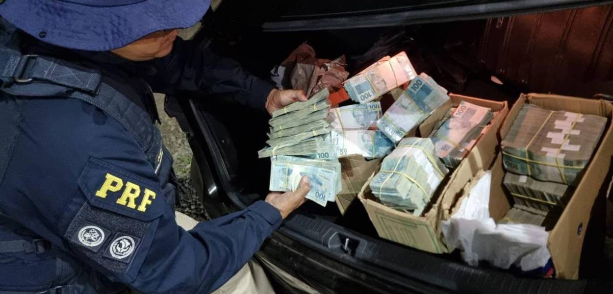 PRF apreende R$ 2,5 milhões em dinheiro em porta-malas de carro no Pará
