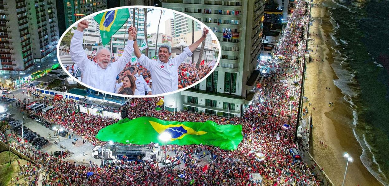 Lula e Jerônimo Rodrigues em ato em Salvador - 12.10.22