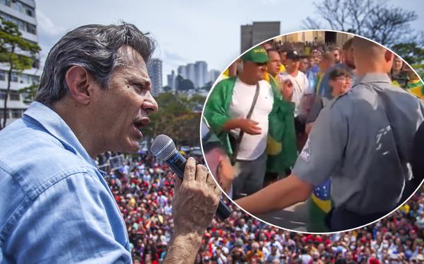 Haddad e bolsonaristas em Aparecida