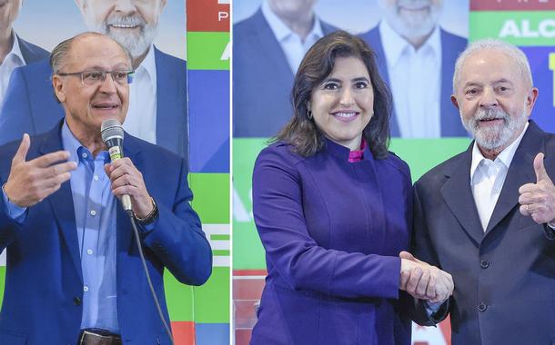 Geraldo Alckmin e Simone Tebet com Lula