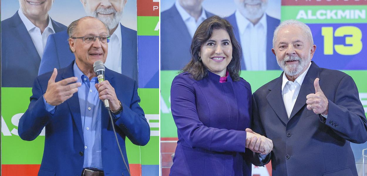 Geraldo Alckmin e Simone Tebet com Lula