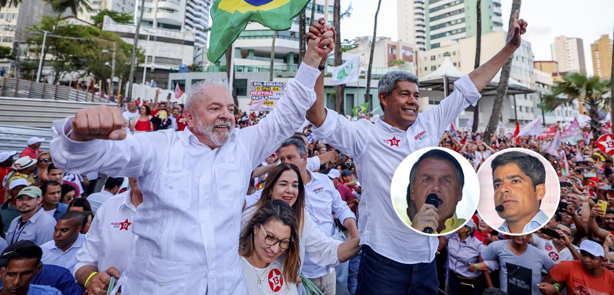 Lula, Jerônimo, Jair Bolsonaro e ACM Neto (Foto: Ricardo Stuckert | REUTERS/Washington Alves | Reprodução/Facebook) Lula, Jerônimo, Jair Bolsonaro e ACM Neto