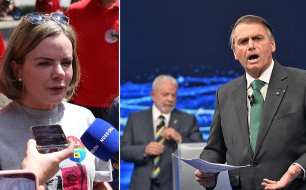 Gleisi Hoffmann e Jair Bolsonaro