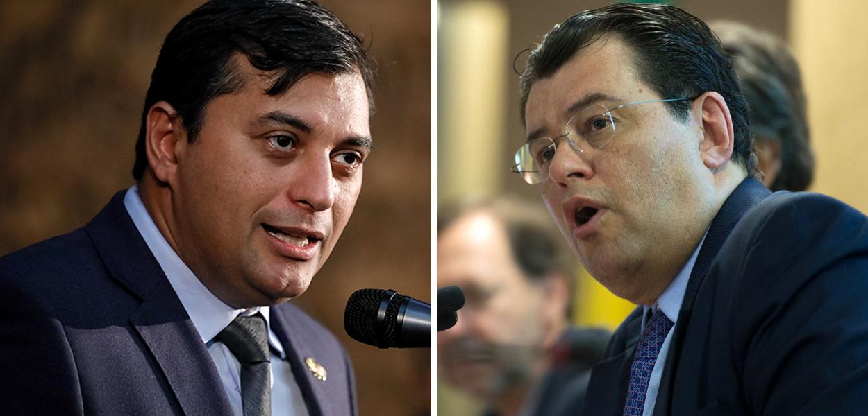 Wilson Lima, do União Brasil (à esq.) e Eduardo Braga (MDB)