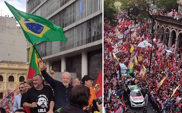 Lula durante caminhada em Porto Alegre