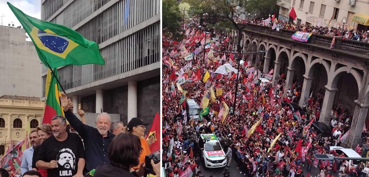 Lula durante caminhada em Porto Alegre