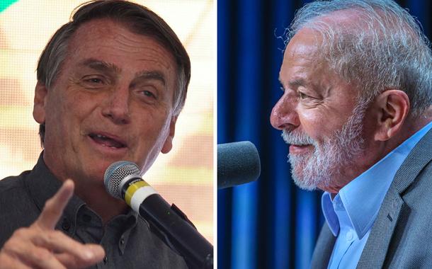 Jair Bolsonaro, do PL (à esq.) e Luiz Inácio Lula da Silva (PT)