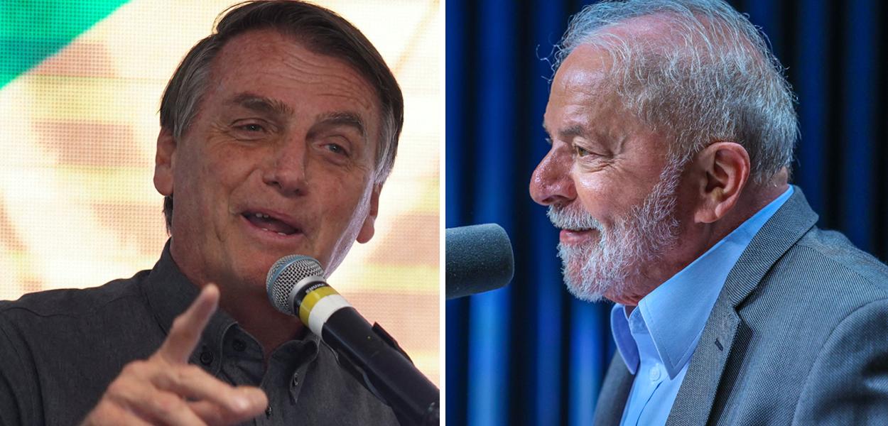 Jair Bolsonaro (à esq.) e Luiz Inácio Lula da Silva