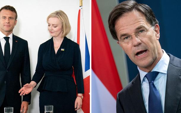 Emmanuel Macron, Liz Truss e Mark Rutte