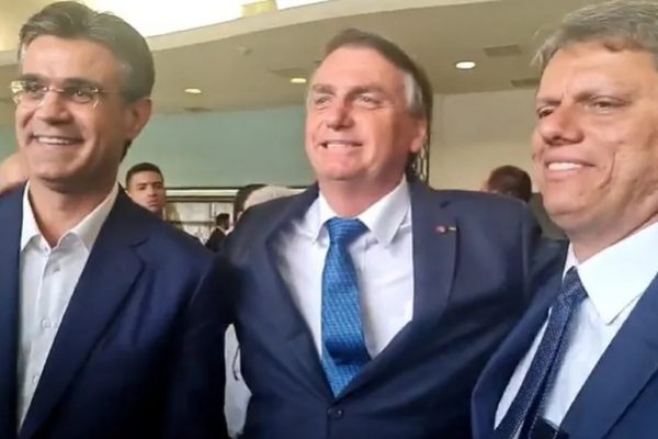 Rodrigo Garcia, Jair Bolsonaro e Tarcísio de Freitas