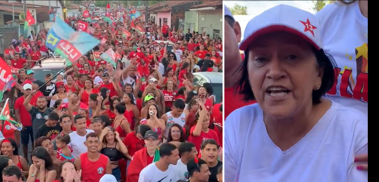 Governadora Fátima Bezerra em ato em Macaíba (RN)