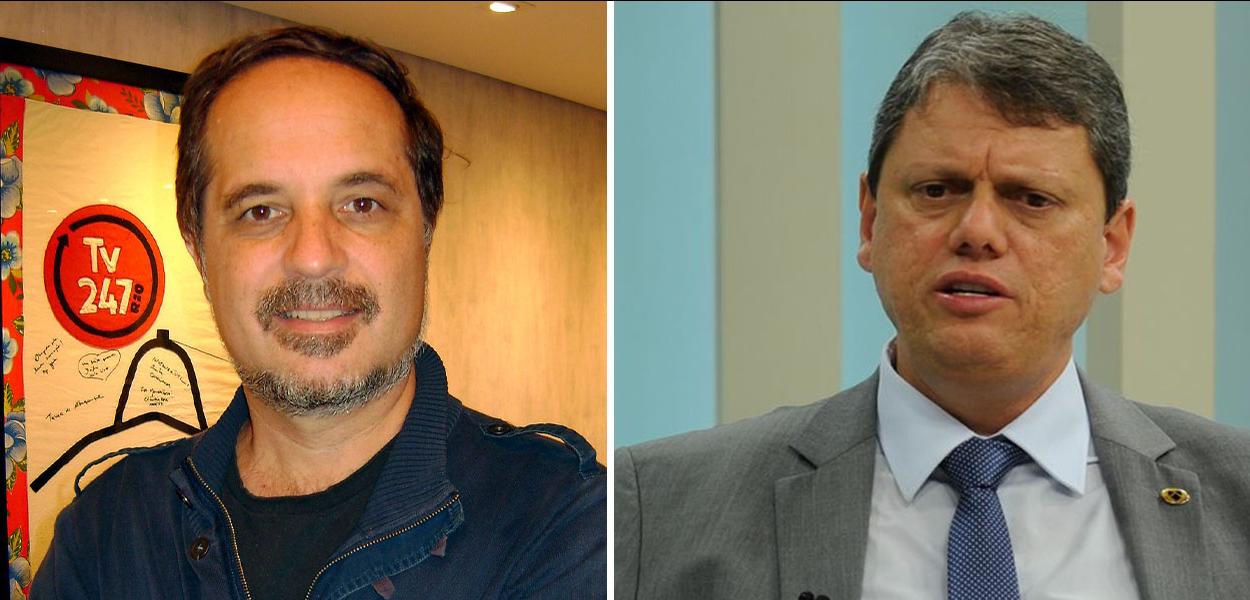Rodrigo Vianna e Tarcísio de Freitas