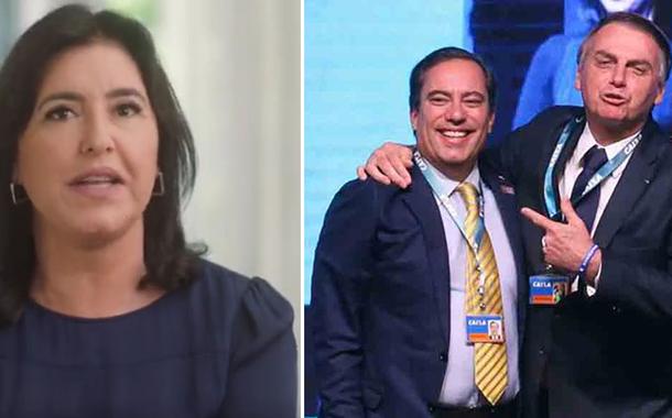 Simone Tebet, Pedro Guimarães e Jair Bolsonaro