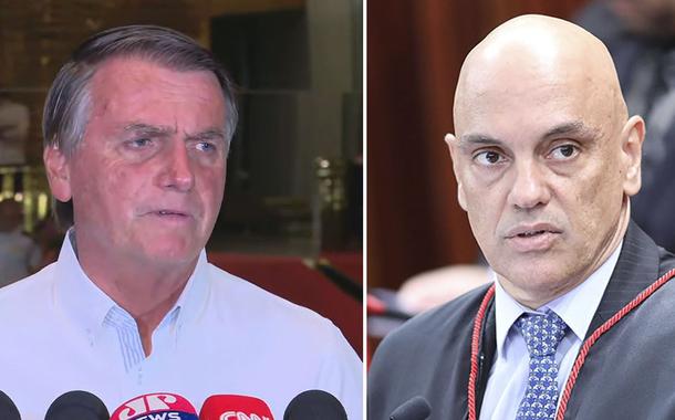 Jair Bolsonaro (à esq.) e Alexandre de Moraes