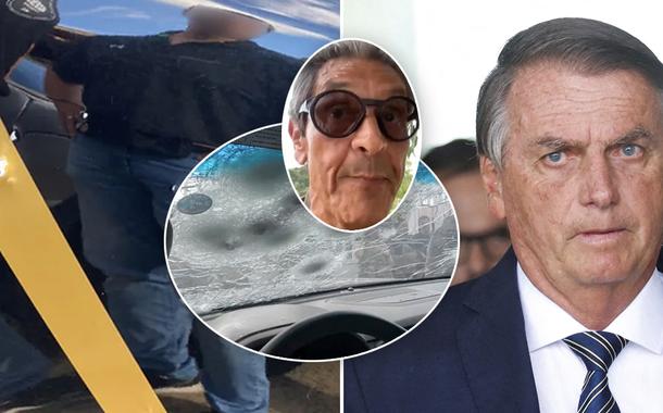 Carro da Polícia Federal atingido por Roberto Jefferson; Jair Bolsonaro