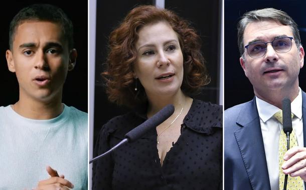 Nikolas Ferreira, Carla Zambelli e Flávio Bolsonaro