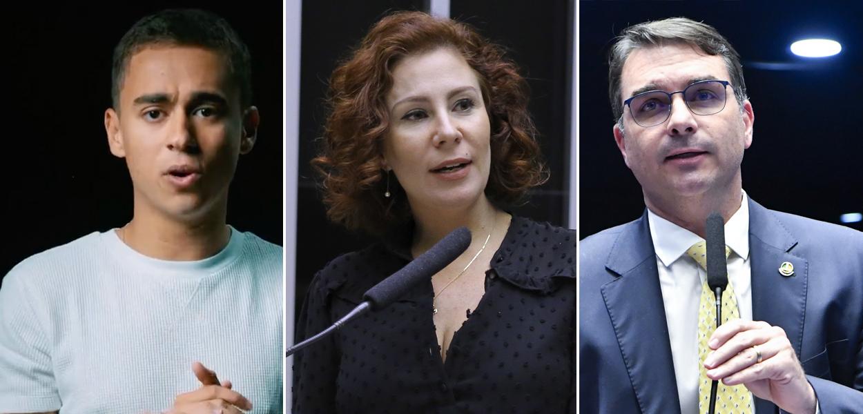 Nikolas Ferreira, Carla Zambelli e Flávio Bolsonaro